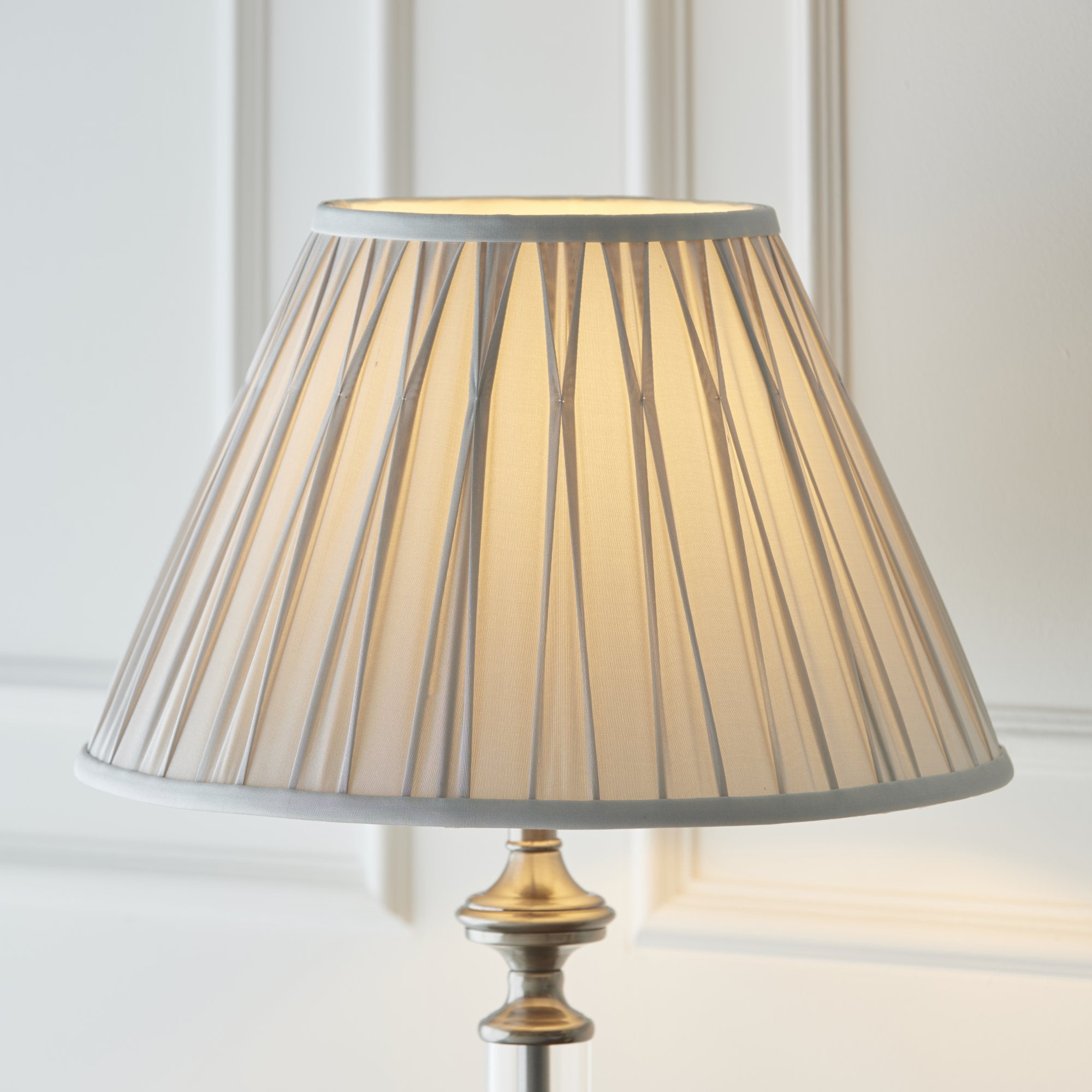 Avebury Classic Glass Column Table Lamp Base In Antique Brass Finish 94350