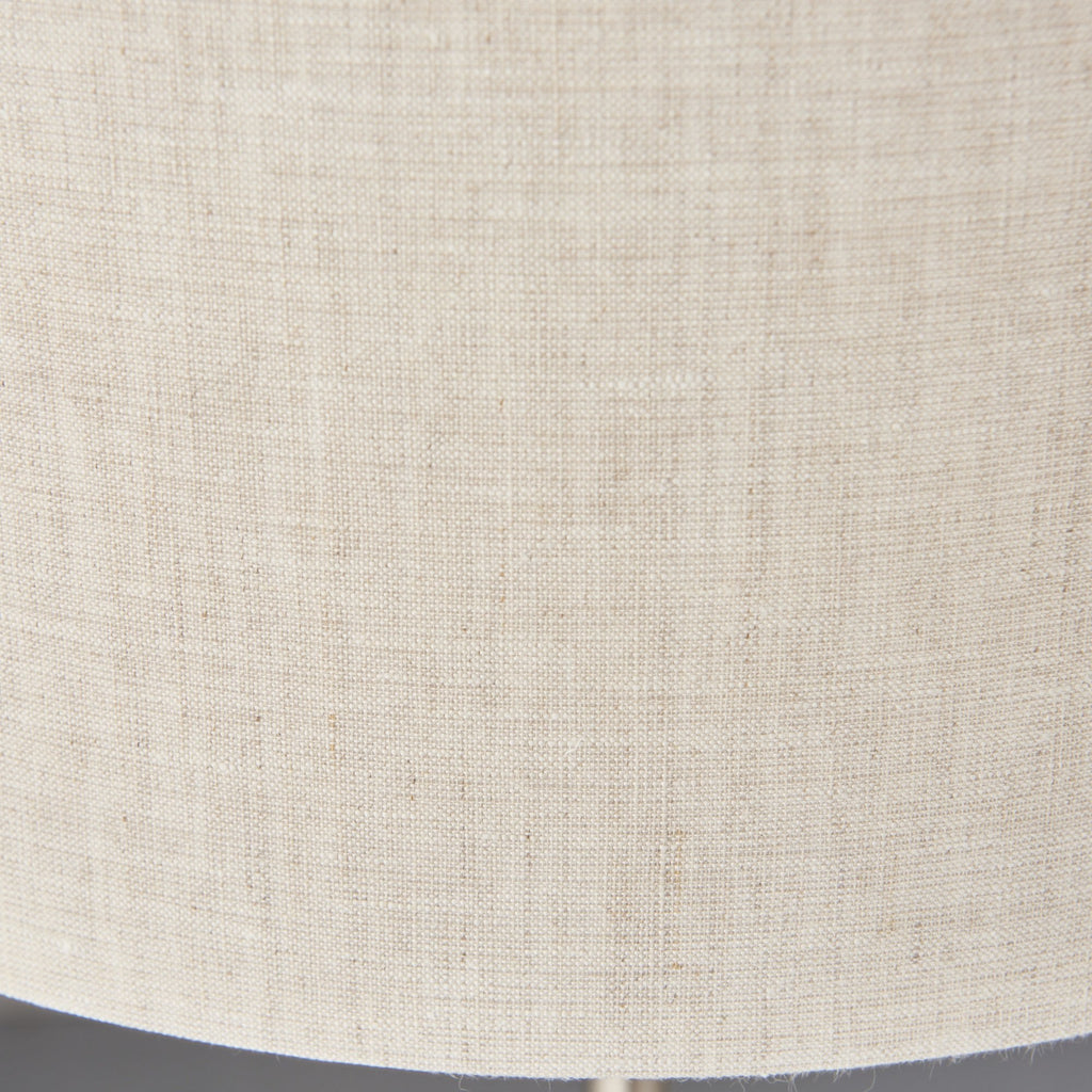 Highclere Traditional 3 Light Table Lamp In Brushed Chrome With Natural Shade 94369