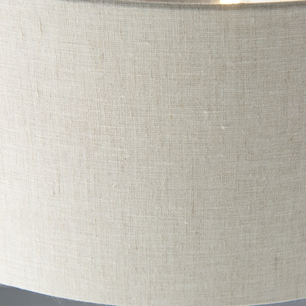 Highclere Classic 3 Light Floor Lamp In Brushed Chrome With Natural Shade 94359
