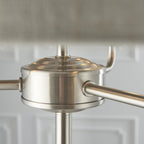 Highclere Classic 3 Light Floor Lamp In Brushed Chrome With Natural Shade 94359