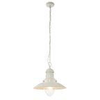 Polperro Classic Ceiling Pendant Light In Cream Gloss Finish 94371