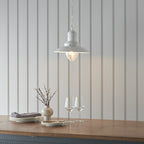 Polperro Classic Ceiling Pendant Light In Cream Gloss Finish 94371