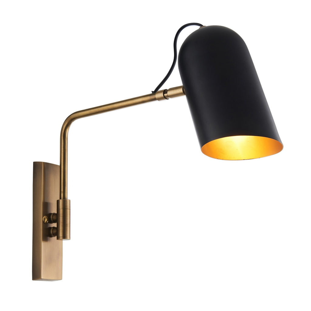 Navren Modern Swing Arm Wall Light In Antique Solid Brass Finish 93145