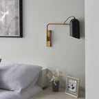 Navren Modern Swing Arm Wall Light In Antique Solid Brass Finish 93145