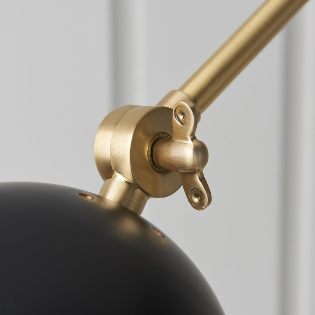 Lehal Modern Swing Arm Wall Light In Antique Solid Brass Finish 93142