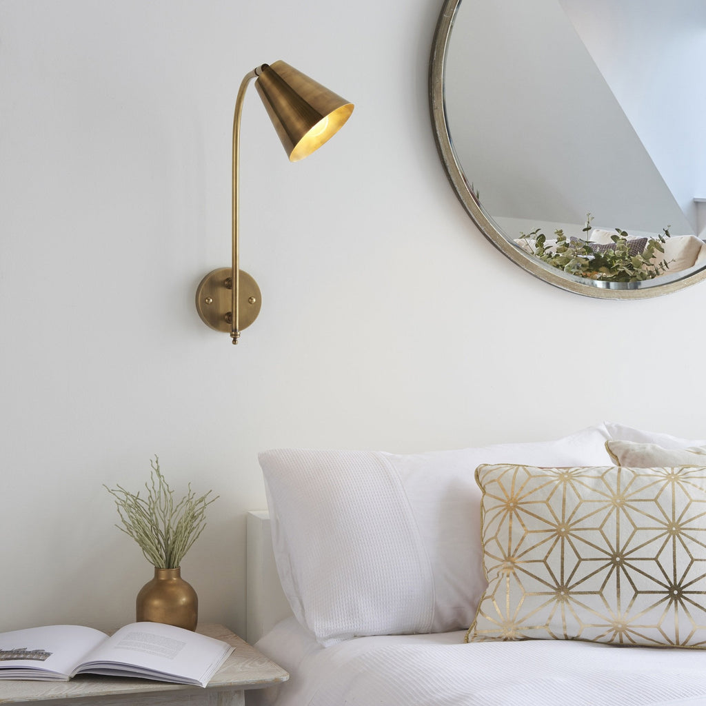 Radha Modern Wall Light In Antique Solid Brass Finish 93144