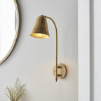 Radha Modern Wall Light In Antique Solid Brass Finish 93144