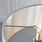 Highclere Classic 3 Light Ceiling Pendant In Bright Nickel With Charcoal Shade 94377