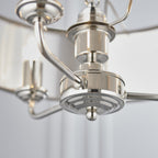 Highclere Classic 3 Light Ceiling Pendant In Bright Nickel With Charcoal Shade 94377