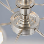Highclere Classic 6 Light Ceiling Pendant In Brushed Chrome And Natural Shade 94357
