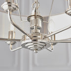 Highclere Classic 6 Light Ceiling Pendant In Bright Nickel And Silver Shade 94392