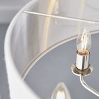 Highclere Classic 6 Light Ceiling Pendant In Bright Nickel And Silver Shade 94392