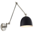 Lehal Modern Swing Arm Wall Light In Polished Nickel And Matt Black Finish 93431