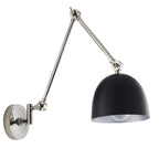 Lehal Modern Swing Arm Wall Light In Polished Nickel And Matt Black Finish 93431
