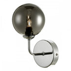 Feya Single Wall Light In Polished Chrome With Smoked Glass Shade FEY0750-01