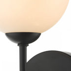 Feya Single Wall Light In Matt Black With Opal Glass Shade FEY0722-02