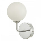 Feya Single Wall Light In Polished Chrome With Opal Glass Shade FEY0750-02