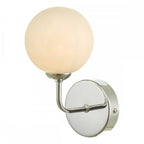 Feya Single Wall Light In Polished Chrome With Opal Glass Shade FEY0750-02