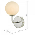Feya Single Wall Light In Polished Chrome With Opal Glass Shade FEY0750-02
