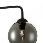 Feya 3 Light Semi Flush Ceiling In Matt Black With Smoked Glass Shades FEY0322-01