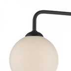 Feya 3 Light Semi Flush Ceiling In Matt Black With Opal Glass Shades FEY0322-02