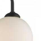 Feya 3 Light Semi Flush Ceiling In Matt Black With Opal Glass Shades FEY0322-02