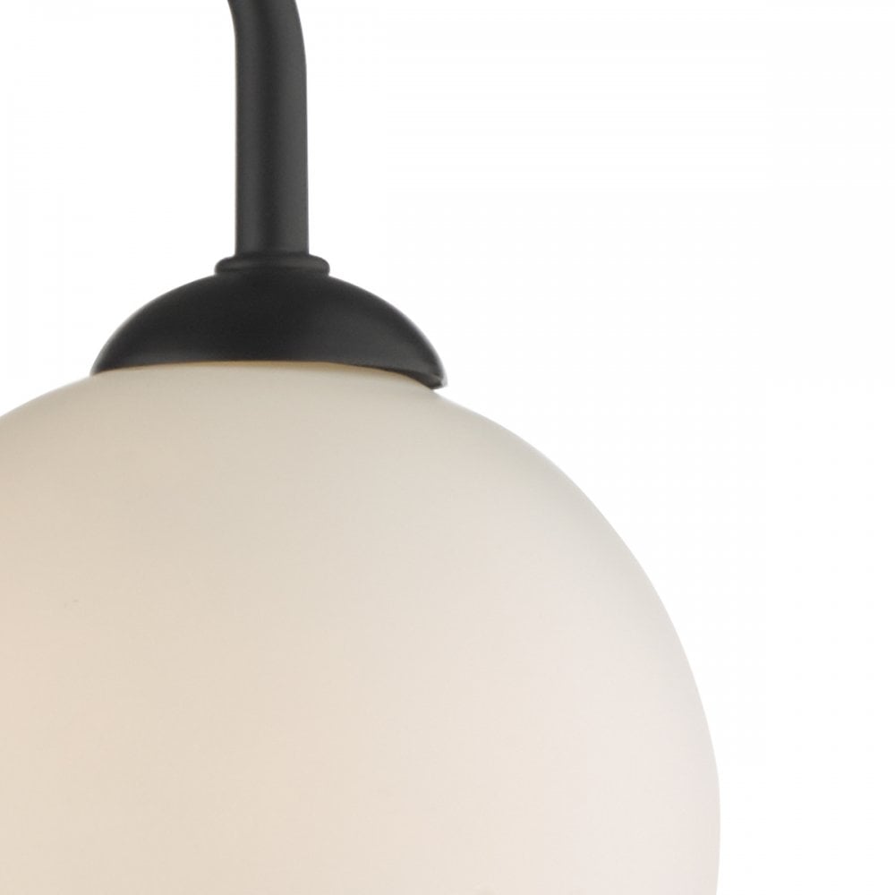 Feya 3 Light Semi Flush Ceiling In Matt Black With Opal Glass Shades FEY0322-02