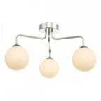 Feya 3 Light Semi Flush Ceiling In Polished Chrome With Opal Glass Shades FEY0350-02