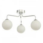 Feya 3 Light Semi Flush Ceiling In Polished Chrome With Opal Glass Shades FEY0350-02