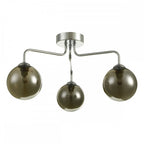 Feya 3 Light Semi Flush Ceiling In Polished Chrome With Smoked Glass Shades FEY0350-01