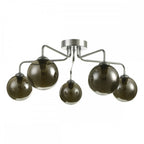 Feya 5 Light Semi Flush Ceiling Light In Polished Chrome With Smoked Glass FEY0550-01