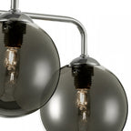 Feya 5 Light Semi Flush Ceiling Light In Polished Chrome With Smoked Glass FEY0550-01