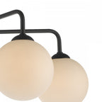Feya 5 Light Semi Flush Ceiling Light In Matt Black With Opal Glass FEY0522-02