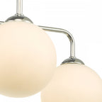 Feya 5 Light Semi Flush Ceiling Light In Polished Chrome With Opal Glass FEY0550-02