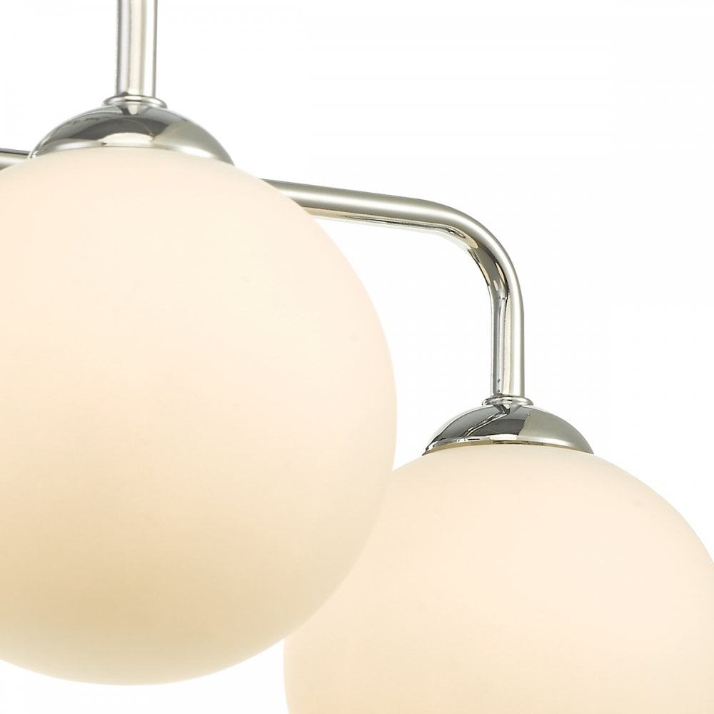 Feya 5 Light Semi Flush Ceiling Light In Polished Chrome With Opal Glass FEY0550-02