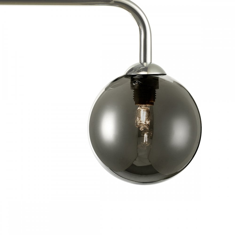 Feya 3 Bar Ceiling Light In Polished Chrome With Smoked Glass FEY6250-01