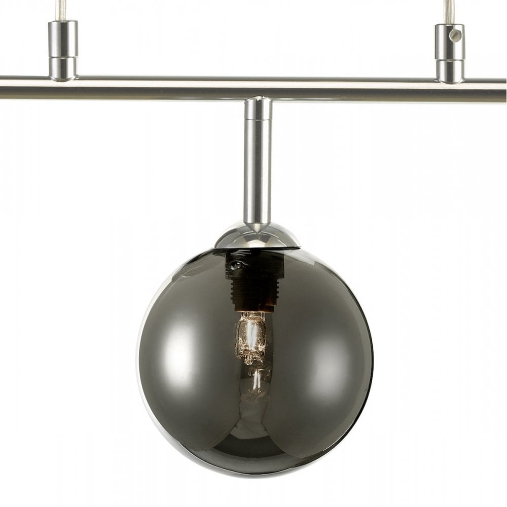 Feya 3 Bar Ceiling Light In Polished Chrome With Smoked Glass FEY6250-01