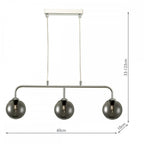 Feya 3 Bar Ceiling Light In Polished Chrome With Smoked Glass FEY6250-01