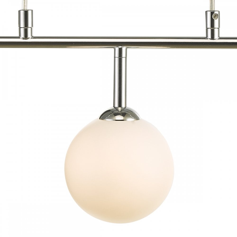 Feya 3 Bar Ceiling Light In Polished Chrome With Opal Glass FEY6250-02