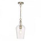 Nida Ceiling Pendant Light In Antique Brass Finish With Glass Shade NID0175