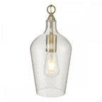 Nida Ceiling Pendant Light In Antique Brass Finish With Glass Shade NID0175