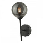 Cohen Modern Wall Light In Matt Black Finish With Smoked Glass Shade COH0722-01