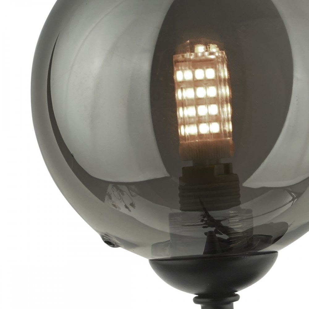 Cohen Modern Wall Light In Matt Black Finish With Smoked Glass Shade COH0722-01