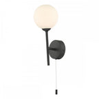 Cohen Modern Wall Light In Matt Black Finish With Opal Glass Shade COH0722-02
