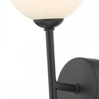 Cohen Modern Wall Light In Matt Black Finish With Opal Glass Shade COH0722-02