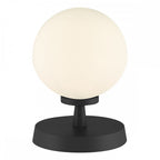 Esben Touch Table Lamp In Matt Black Finish With Opal Glass Shade ESB4122-02
