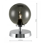 Esben Touch Table Lamp In Polished Chrome Finish With Smoked Glass Shade ESB4150-01