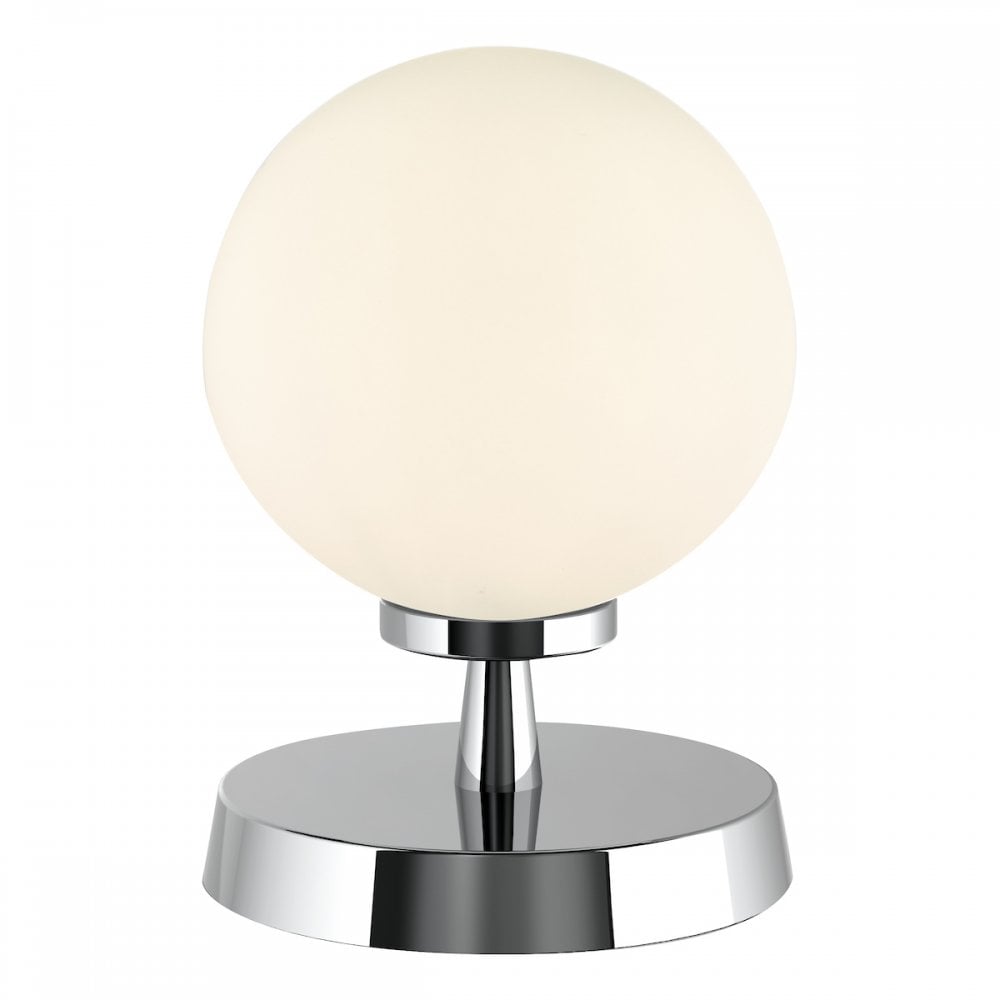 Esben Touch Table Lamp In Polished Chrome Finish With Opal Glass Shade ESB4150-02