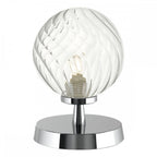 Esben Touch Table Lamp In Polished Chrome With Twisted Glass Shade ESB4150-03