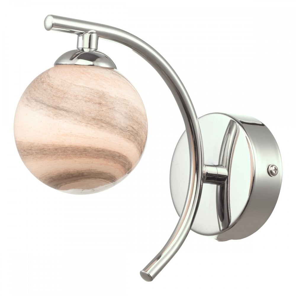 Atiya Wall Light In Polished Chrome With Planet Glass Shade ATI0750-07